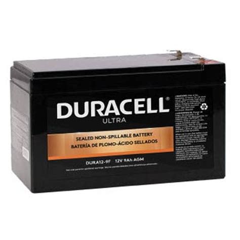 Duracell Duracell Ultra 12v Sla Sealed Lead Acid 9ah Agm Battery With F2 Terminals Dura12 9f