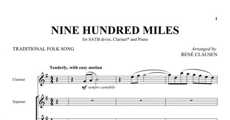 Nine Hundred Miles Satb Choir Print Sheet Music Now