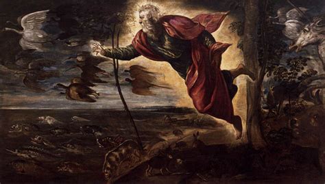 Narrative Painting - Jacopo Tintoretto, Creation of the Animals, 1551-52