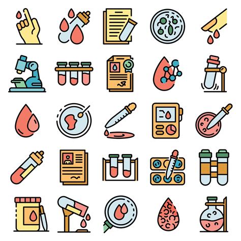 Blood Test Icons Vector Flat Vector Art At Vecteezy