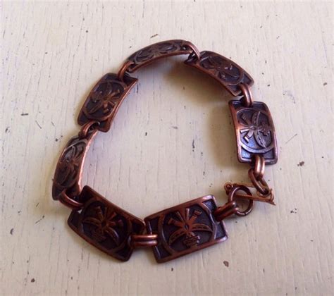 Vintage Southwest Copper Bracelet Gem