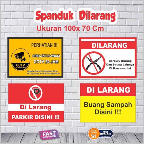 Jual Spanduk Di Larang Ukuran 100x70 Cm Parkir Cctvjualan Custom