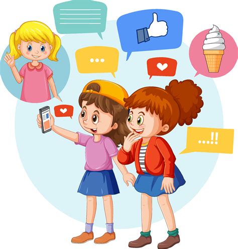Children browsing social media 12723252 Vector Art at Vecteezy