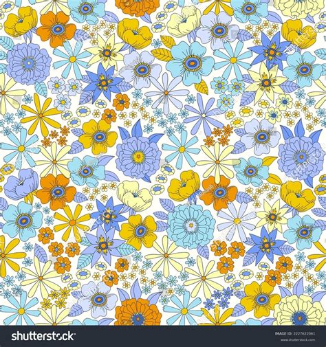 Amazing 70s Retro Seamless Pattern Gorgeous Stock Vector Royalty Free 2227622061