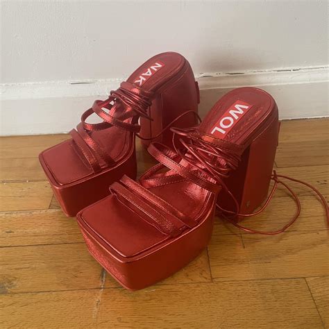 Naked Wolfe Josie Red Sandals Brand New Nakedwolfe Depop