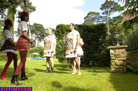 Busty Blonde Babe Stumbles Upon A Cosplay Part In A Park Photos