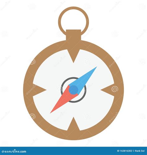 Compass Needle Color Vector Icon Isolated And Fully Editable Stock