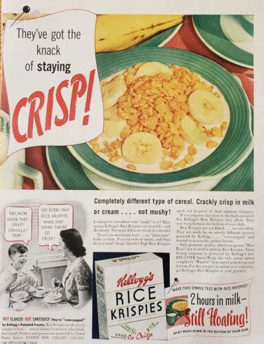 1939 Kelloggs Rice Krispies Cereal Snap Crackle Pop Mother Son Vintage