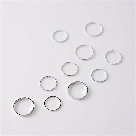 Jual COD 10 PCS Set Cincin Titanium Bentuk Kupu Kupu Bintang Bulan