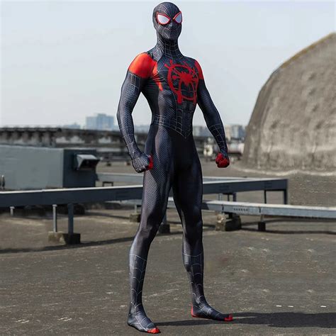 Disfraz Spiderman Miles Morales niños Cosplay Halloween Prueba y