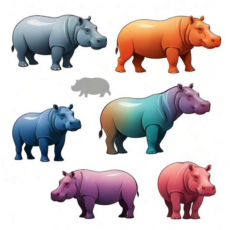 Premium Vector A Collection Of Different Colored Animals With