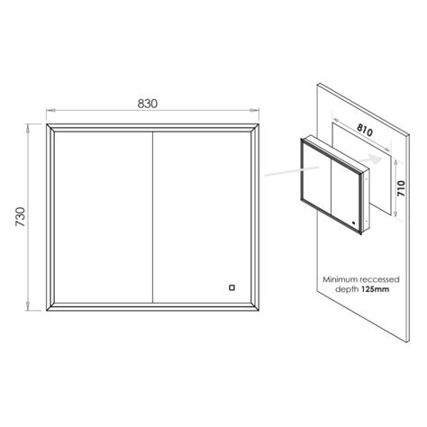 Hib Vanquish Mm Led Recessed Mirror Cabinet Sanctuary Bathrooms