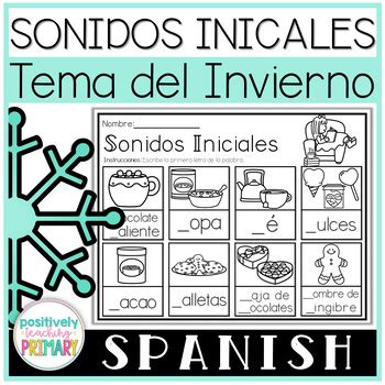 Spanish Winter Beginning Sounds Sonidos Iniciales Tema Del Invierno