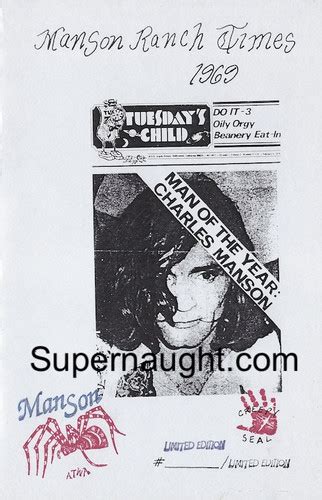 Charles Manson Ranch Times 1969 Prototype Cover Supernaught