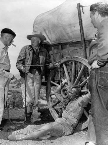 '1956 The Last Wagon On the set, Delmer Daves and Richard Widmark' Photo | Art.com