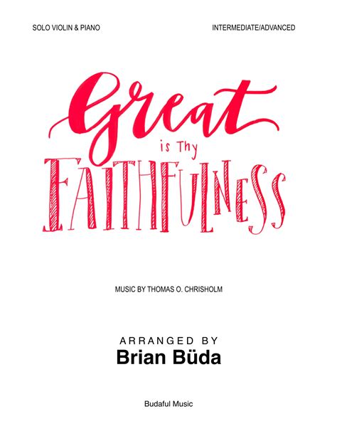 Great Is Thy Faithfulness Violin Solo Arr Brian Buda Sheet Music