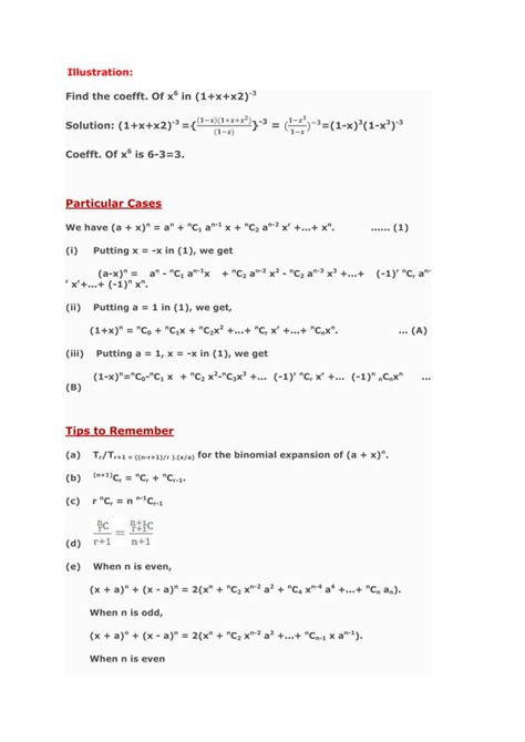 Binomial Theorem For Any Index Pdf