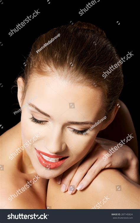 Portrait Sitting Nude Woman On Dark Stock Photo Shutterstock