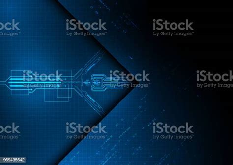 Ilustración De Fondo De Tecnología De Circuito De Luz Azul Y Más