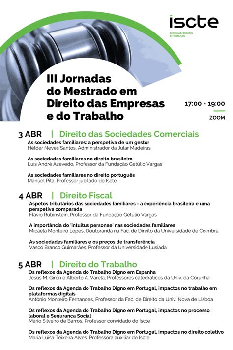Mestrado em Direito das Empresas e do Trabalho