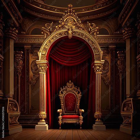 Royal Throne Room - Generative Ai Stock Illustration | Adobe Stock