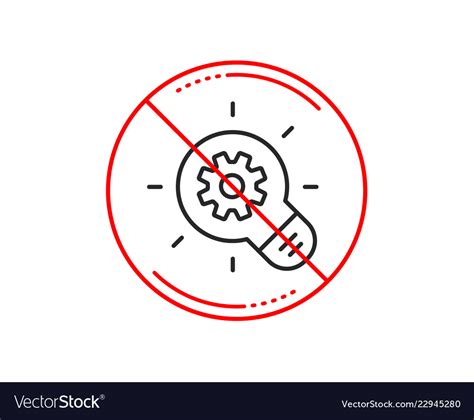 Cogwheel line icon engineering tool sign Vector Image