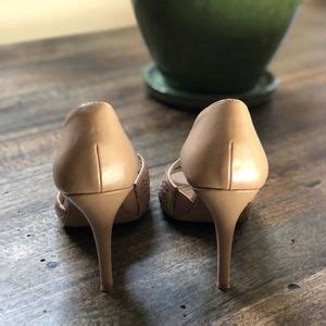 Nine West Shoes Nine West Size Nude Peep Toe Hells Pumps Poshmark