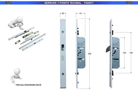 Serrure 3 Points Technal T920011 Les Coulissants Et Roulettes