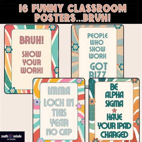 Gen Z Slang Classroom Expectations Poster Set | Funny Student Class Rules