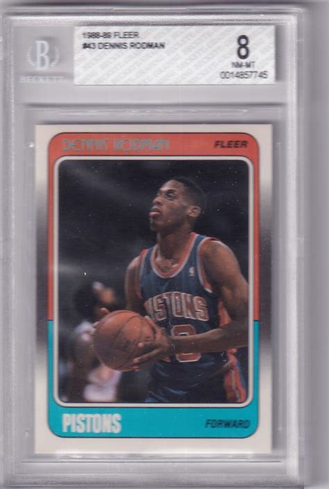 Fleer Dennis Rodman Pistons Bgs Near Mint Mint Rc Rookie