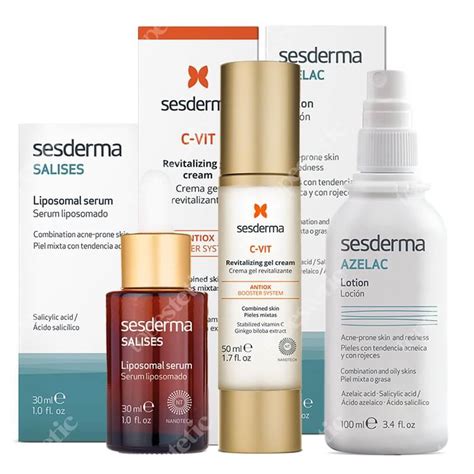 Sesderma Pielęgnacja Skóry Tłustej ZESTAW Serum liposomowe 30 ml Krem