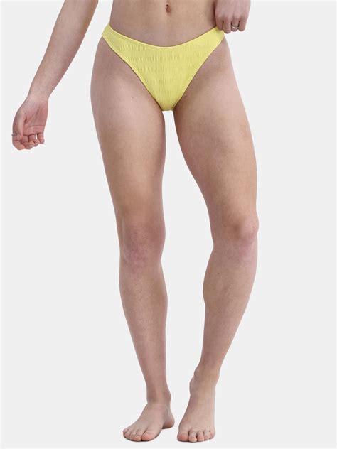 No Boundaries Women S Smocked High Leg Bikini Bottoms Sizes Xxs Xxl Walmart