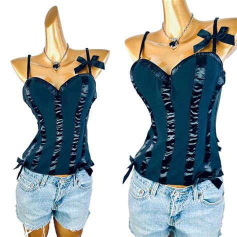 Hot Topic Intimates Sleepwear Vintage Y K Hot Topic Goth Bustier Corset Top Lingerie