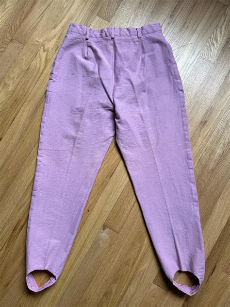 lavender stretchy stirrup pants vintage etsy