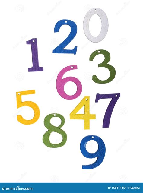 Colourful Wooden Numbers Made Of Wood Isolated On White Background