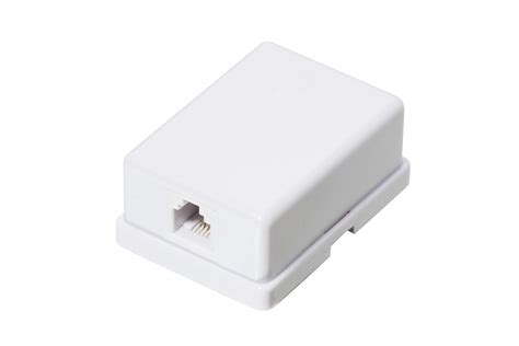 Розетка телефонная RJ-11(6p4c), одинарная, внешняя, белая, TWIST ...