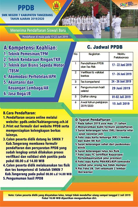 Jadwal Ppdb Smkn 7 Kab Tangerang Tahun 2019