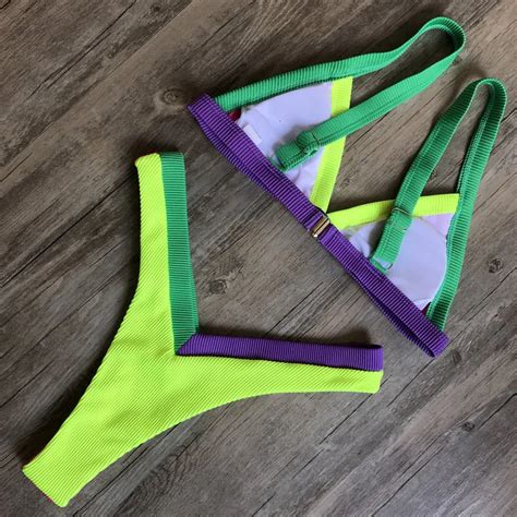 Conjunto De Bikinis Tecnolog A De Tela Bikini Triangle Traje De Ba O