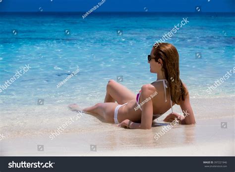 Sexy Woman Bikini Lying Sunbathing On Shutterstock