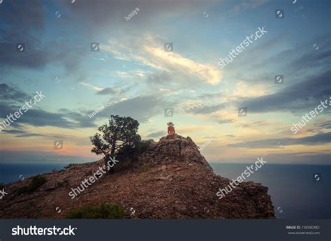 Naked Girl On Cliff Above Sea Stock Photo Shutterstock