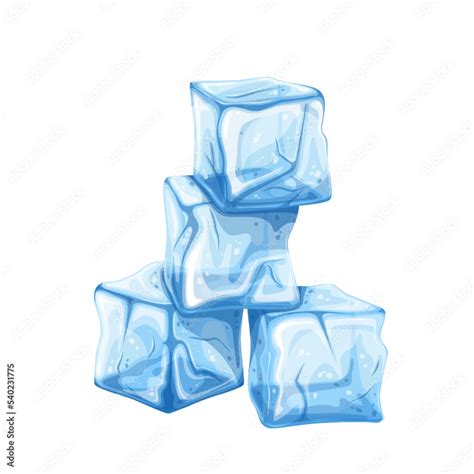 Heap Of Ice Cubes Vector Illustration Cartoon Isolated Pile Of