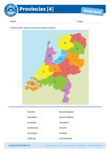 Kaart Provincies Nederland Printen Vogels