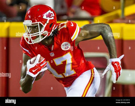 Kansas City Chiefs Wide Receiver Chris Conley 17 Runs Down Field During An Nfl Game Against