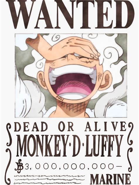 One Piece Wanted New Bounty Poster Monkey D Luffy Gear 5 Joy Boy Png