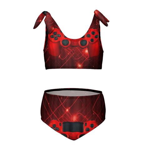 Red Game Controller Girl S Piece Bikini Set Beach Sport Swimsuit Swimwear Y Cm