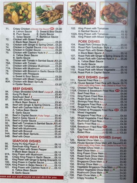 Menu At Golden Wok Chinese Takeaway Fast Food Folkestone