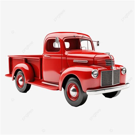 Retro Red Truck Wheel Pickup Side Png Transparent Image And Clipart