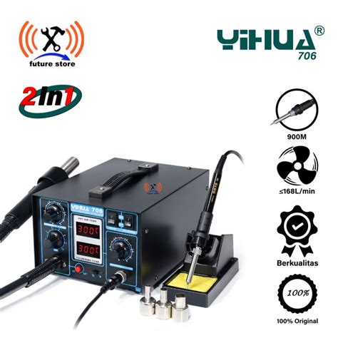 Jual YIHUA 706 2in1 Blower Solder Uap Digital Hot Air Soldering