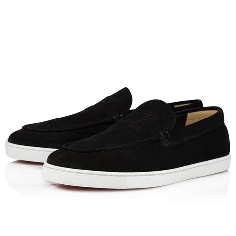 Varsiboat Boat Shoes Leather Black Men Christian Louboutin United States