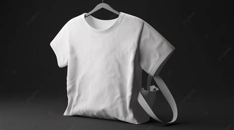 Putih Untuk Baju Di Gantungan Ilustrasi 3d Kaos Putih Kosong Dengan